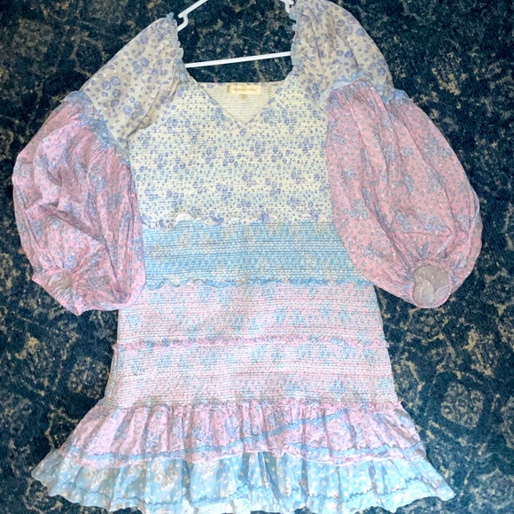 🚨Last Call!!!🚨LoveShackFancy Ensley Mini Dress in Blueberry Dust 🎀🤍 - Picture 2 of 8